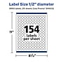 Avery Laser/Inkjet Round Multipurpose Labels, 0.5" Dia., White, 3,850 Labels/Pack (94503)~#|#~8372A1B1-9BA9-4540-A6F8C51A4BF70BD9_sc7