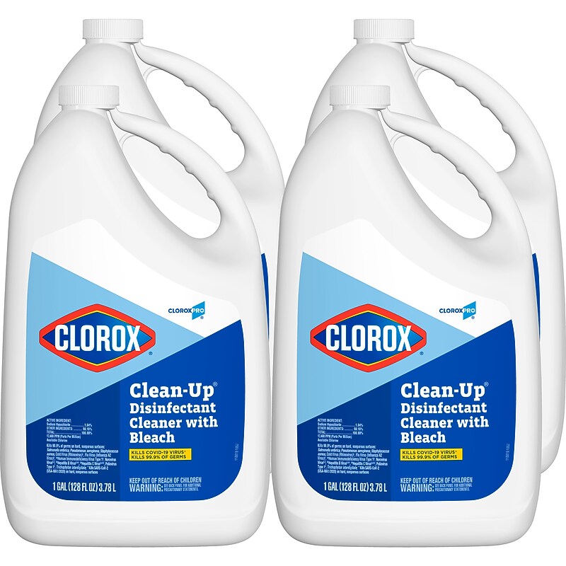 CloroxPro Clorox Clean-Up Disinfectant Cleaner with Bleach Refill, 128 oz., 4/Carton (CLO 35420CT) image 1