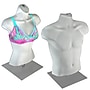 Azar Male & Female White Plastic Bust, Torso Mannequin, 12" Square Metal Base, 2/Pack (900927-WHT)~#|#~837703F0-2D15-463B-99AFA12AF874D4CD_sc7