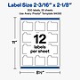 Avery Laser/Inkjet Lip Balm Labels, 2-3/16" x 2-1/8", White, 300 Labels/Pack (19479370673)~#|#~837AD4FC-BCB3-4284-9F975631EA0A1B42_sc7