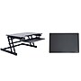 Rocelco 32" Height Adjustable Standing Desk Converter with Anti Fatigue Mat, Sit Stand Up Laptop Riser, Black (R ADRB-MAFM)~#|#~837D3846-575D-4CC0-88056BB3800DD803_sc7