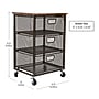 Mind Reader 3-Drawer Rolling Storage Organizer Cart with Wheels, Black (3TMESHC-BLK)~#|#~837E37EA-4168-40D4-A5583CEF7E080A1E_sc7