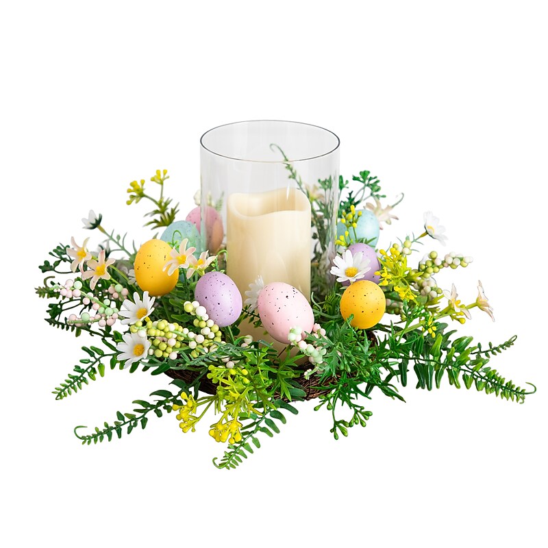 Nearly Natural 8-in Artificial Easter Candle Holder Arrangement (A1879) image 1