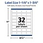 Avery TrueBlock Laser/Inkjet Rectangle Multipurpose Labels, 1.25" x 1.75", White, 1600/Box (94226)~#|#~837EBA39-AAE9-46DC-A611FD9189415A69_sc7