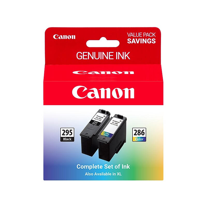 Canon PG-295/CL-286 Black/Tri-Color Standard Yield Ink Cartridge, 2/Pack (7165C004) image 1