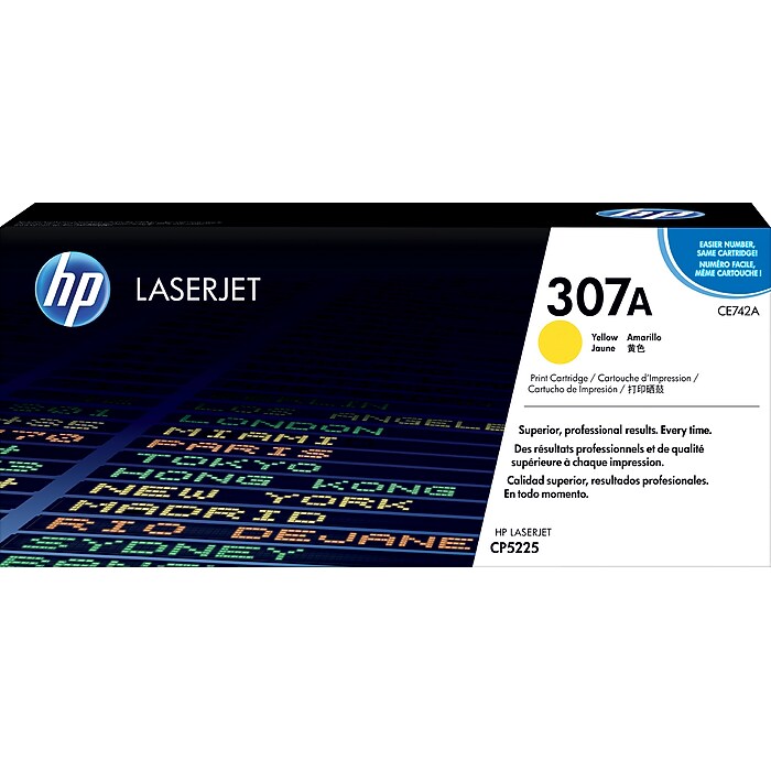 HP 307A Yellow Standard Yield Toner Cartridge, Prints Up to 7,300
