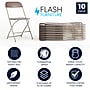 Flash Furniture HERCULES™ Plastic Armless Folding Chair, Premium Brown, 10/Pack~#|#~83968CC0-5E1F-4E52-B75C8B6F3389D501_sc7