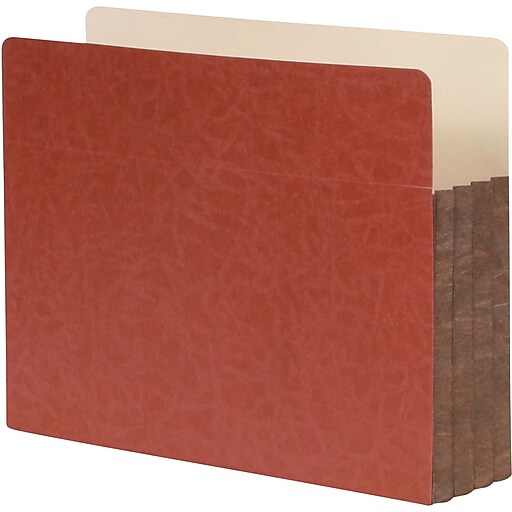 Medical Arts Press File Pocket, 5 1/4" Expansion, Legal Size, Red, 25