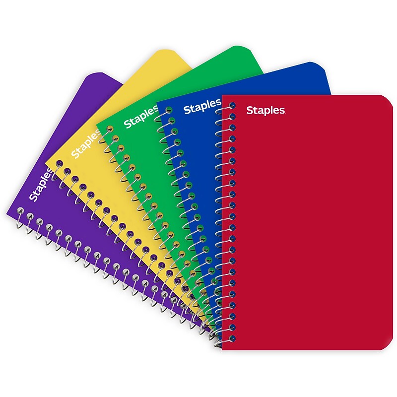 Staples Memo Pad, 4" x 6", College Ruled, Assorted Colors, 50 Sheets/Pad, 5 Pads/Pack (ST11495N) image 1