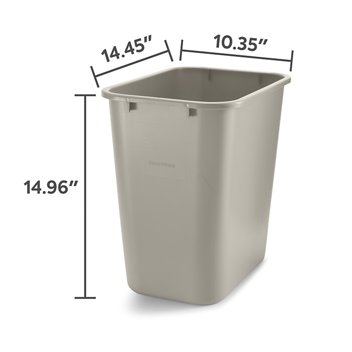 Coastwide Professional™ Plastic Trash Can, 7 Gallon, Beige