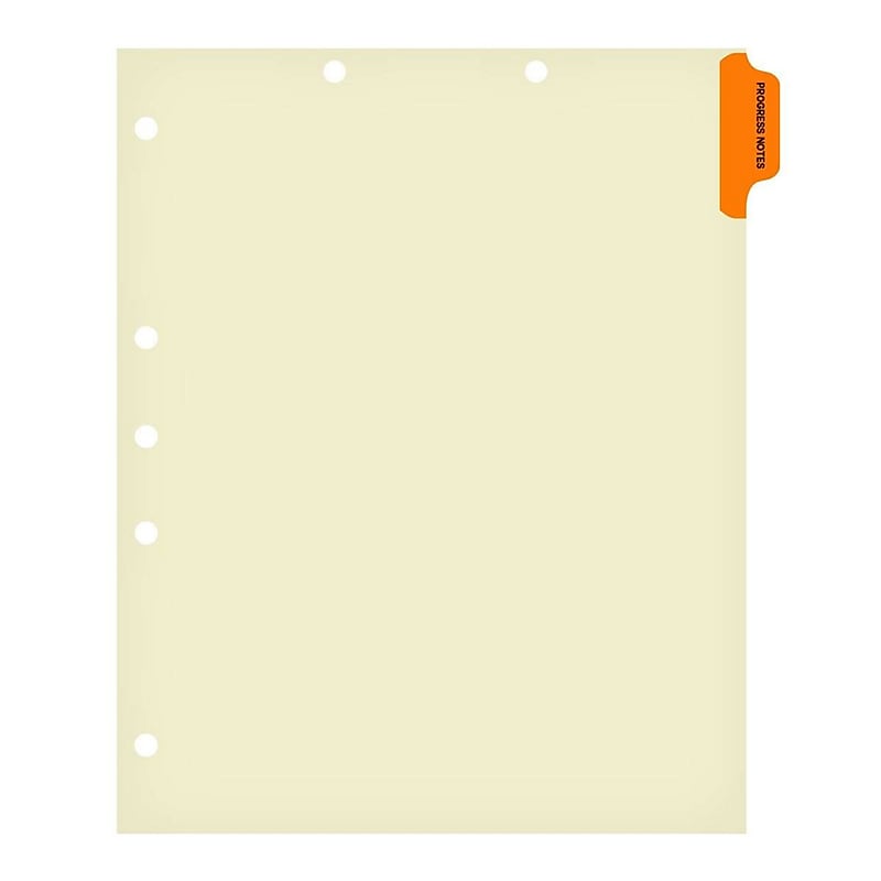 Medical Arts Press® Position 1 Colored Side-Tab Chart Dividers, History/Physical, Orange image 1