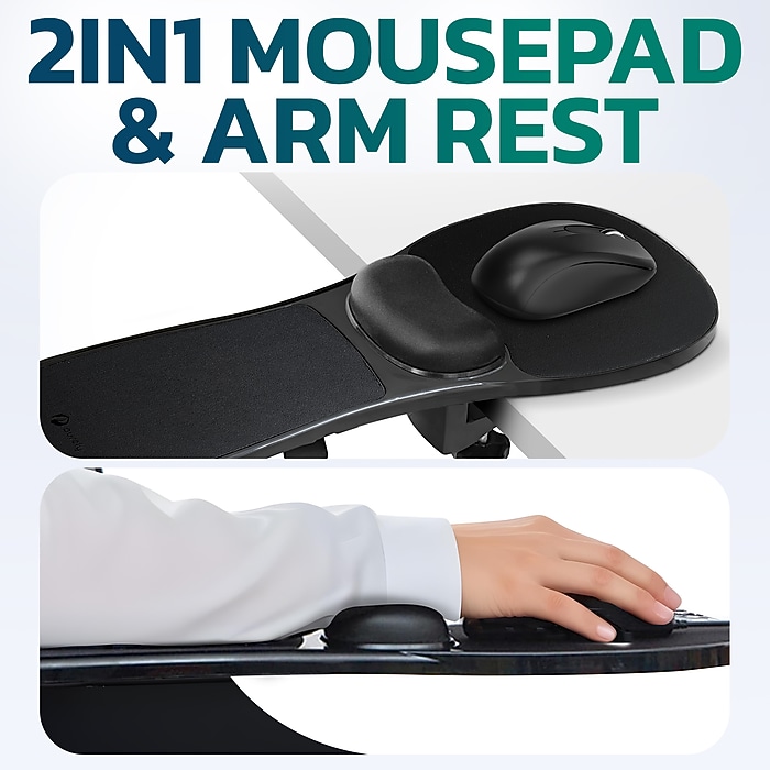 Purely 5920 Foam Non-Skid Arm Rest Mouse Pad, Black (PARE5920MP