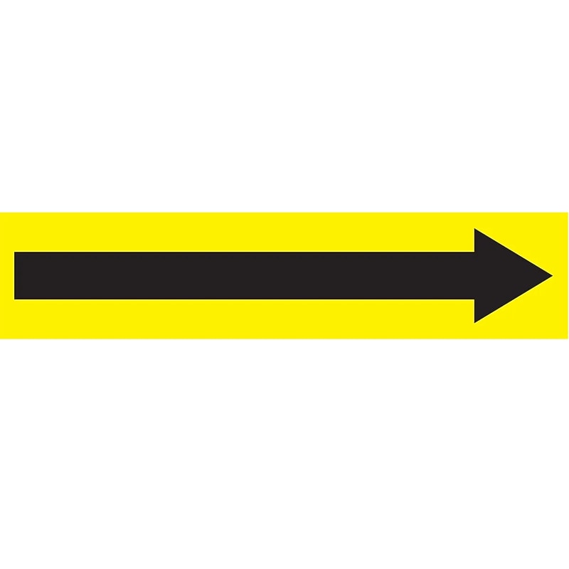 Accuform Self-Stick Pipe Marker, (ARROW-LONG), 2-1/2" to 6", Black/Yellow (RPK749SSD) image 1