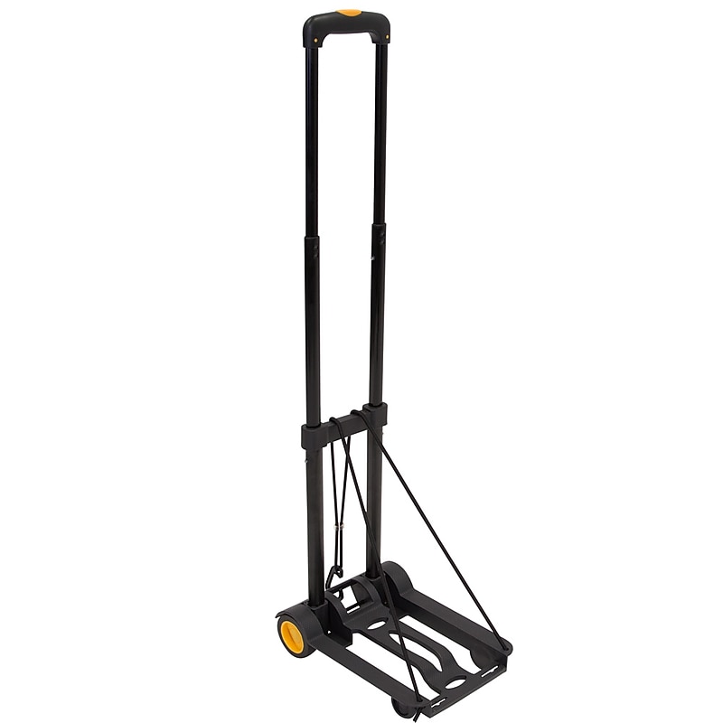 Mount-It! Folding Luggage Cart and Dolly, Holds Up to 77 lbs. Capacity, Black/Yellow (MI-912) image 1