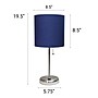 Creekwood Home Oslo Duo 19.5" LED Table Lamp with USB Port, Brushed Steel/Navy Blue Shade, 2/Set (CWT-2012-NV-2PK)~#|#~83B2BC55-A6D7-47E1-A242C75C991AE323_sc7