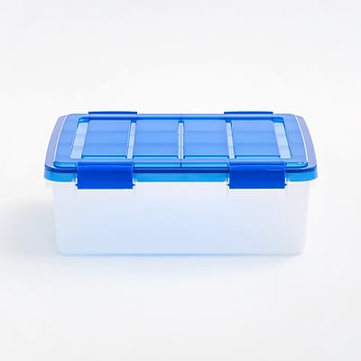 Iris 26.5 Quart Element Resistant Ultimate Clear Latching Plastic Storage Bin