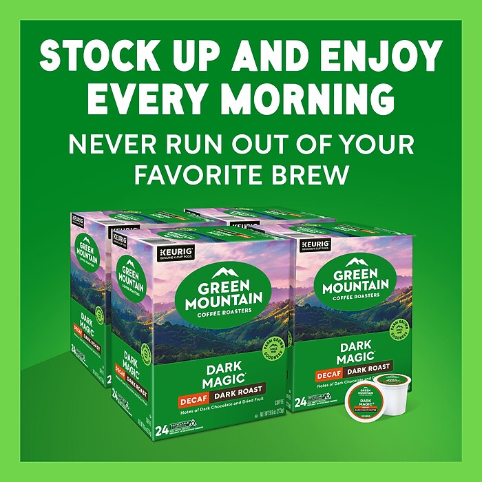 Green Mountain Dark Magic Decaf Coffee Keurig® K-Cup® Pods, Dark