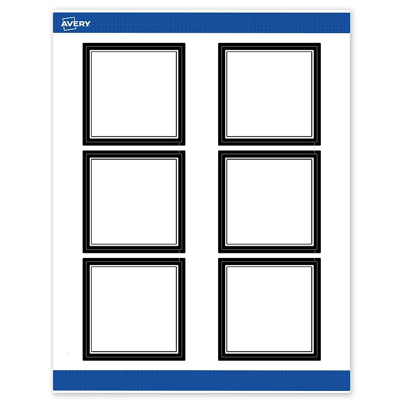 Avery Laser/Inkjet Square Multipurpose Labels, 3" x 3", White, 60/Pack (S00DM3) image 1
