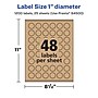 Avery Laser/Inkjet Round Multipurpose Labels, 1" Dia., Kraft Brown, 1,200 Labels/Pack (94500)~#|#~83C3844C-D36E-458F-B80AED730B24005B_sc7