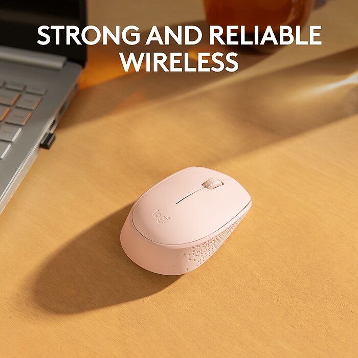 Logitech M170 Wireless Ambidextrous Optical Mouse, Rose (910