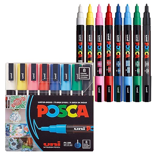 Uni Posca PC-3M Paint Marker Pen - 1.3mm Ultra Fine Tip, Choose From 40 Vibrant Colors
