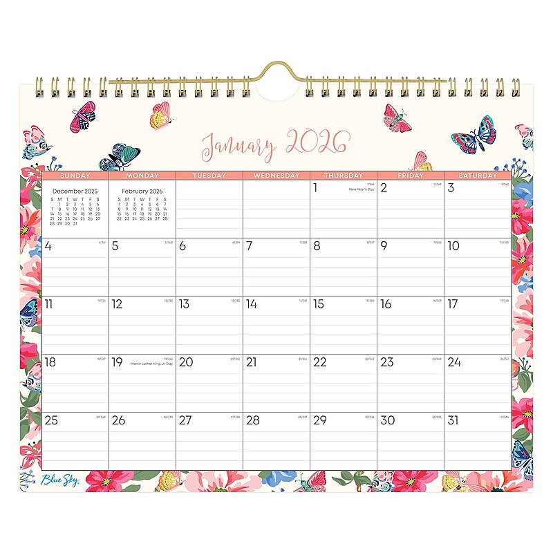 2026 Blue Sky Fly By 11" x 8.75" Monthly Desk Calendar (148643-26) image 1