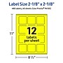 Avery Square Laser/Inkjet Multipurpose Labels, 2-1/8" x 2-1/8", Neon Yellow (480/Box)~#|#~83E473CE-1086-4FE7-B81A6203ECDBB738_sc7