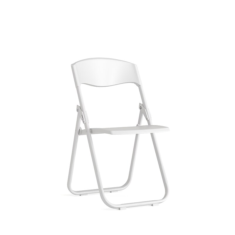 Flash Furniture HERCULES Series Plastic Folding Chair, White (RUTIWHT) image 1
