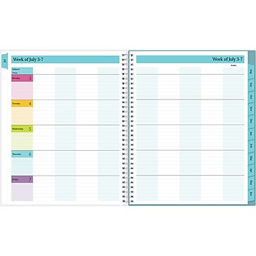 2023-2024 Blue Sky Dots 8.5" x 11" Academic Weekly & Monthly Teacher Planner, Plastic Cover, Multicolor (100330-A24)