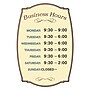 Cosco Boutique Business Hours Indoor Wall Sign, 8" x 12", Cream/Blue/Brown (098392)~#|#~83E6E41A-295A-412E-B479DA0B255A372A_sc7
