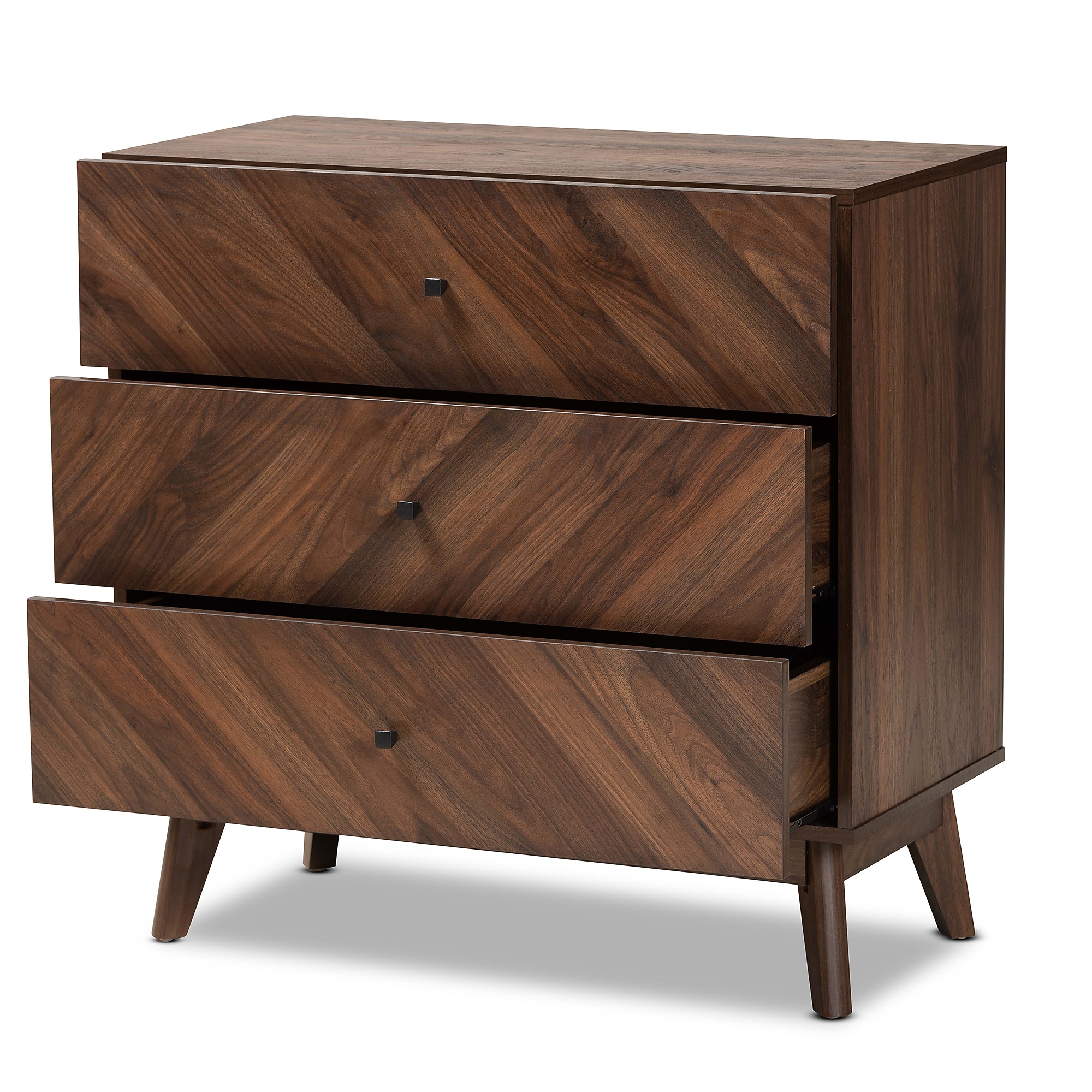 Baxton Studio Hartman 31″H Chest, 3-Drawers, Walnut Brown (193-11720-HiT) Sansujyuku sansujyuku.com