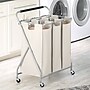 Whitmor 3-Section Rolling Laundry Sorter, Metal, (6640-4794)~#|#~83F84538-6D19-4C47-A88D997190702DCA_sc7