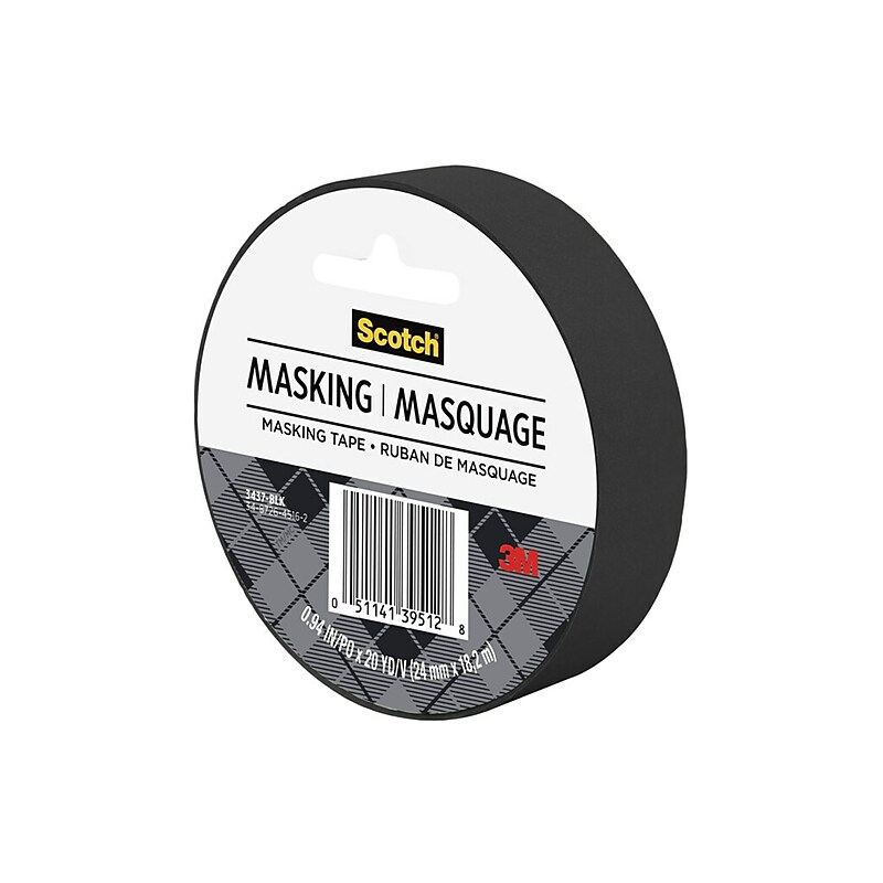 Scotch® Expressions Masking Tape, .94" x 20 yds., Black (3437-BLK) image 1