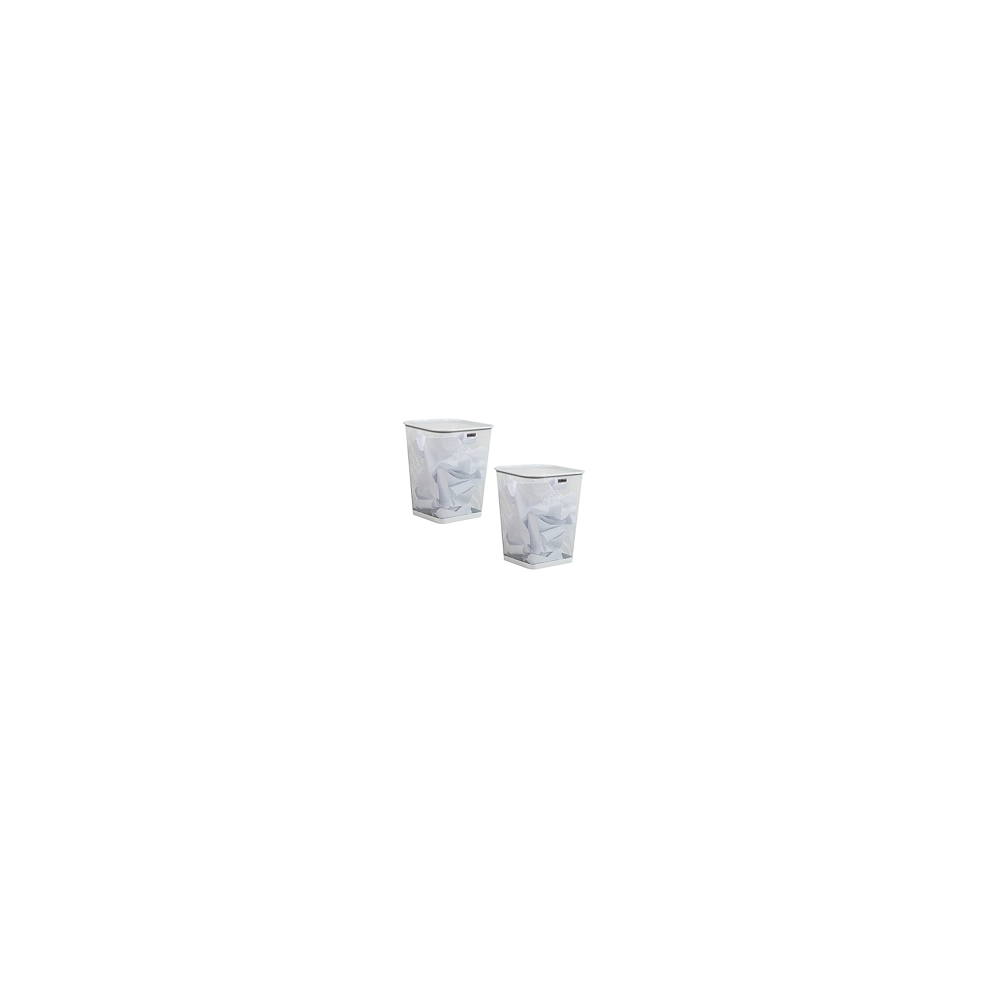 Mind Reader Metal Trash Can Without Lid, 5 Gallon, White, 2/Pack (2SQUAGA-WHT) Simolary simolary.com