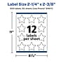 Avery Laser/Inkjet Star Waterproof Multipurpose Labels, 2.25"  Dia., White, 600/Box (94611)~#|#~83FF0F40-F901-490C-A692F5253DA93BDC_sc7
