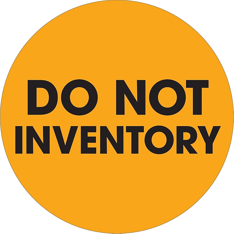 Tape Logic "Do Not Inventory" Round Label, 2" Dia., Fluorescent Orange, 500/Roll (DL1251) image 1
