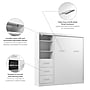 Bestar Nebula Full Murphy Bed and Closet Organizer with Drawers (84W), White (25992-000017)~#|#~8401AB1D-19FD-44F5-9DFCAA1A0EDCA747_sc7