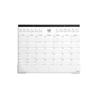 2023-2024 Staples 22" x 17" Academic Monthly Desk Pad Calendar, White/Black  (ST12952-23)