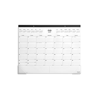 2023-2024 Staples 22" x 17" Academic Monthly Desk Pad Calendar, White/Black  (ST12952-23)