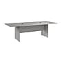 Bush Business Furniture 96W x 42D Boat Shaped Conference Table with Wood Base, Platinum Gray (99TB9642PGK)~#|#~84039B1E-7202-4606-8B927826E0AC72B1_sc7