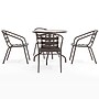 Flash Furniture Lila Glass Top Metal Table with 4 Stack Chairs, 31.5'' Round Bronze (TLH072RD017CBZ4)~#|#~84059C82-10CF-4A3C-AABA31F8F8D11126_sc7