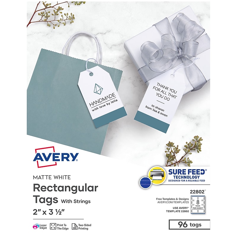 Avery 3.5" Price & Merchandise Tags, White, 96/Pack (22802) image 1