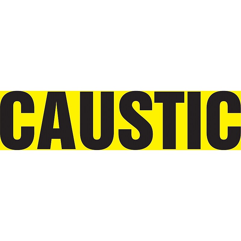Accuform Snap Tite Pipe Marker, CAUSTIC, 3/4" to 1-1/4", Black/Yellow (RPK185STA) image 1