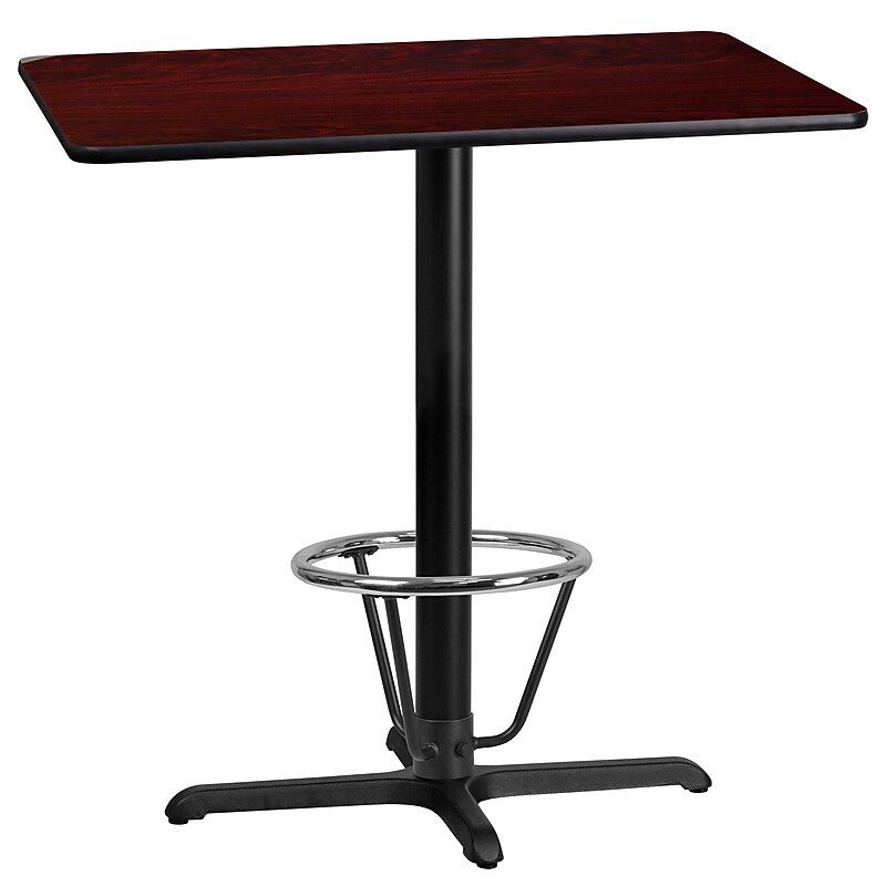 Flash Furniture Laminate Table Top with X-Base, 24" x 42", Mahogany (XUMA2442T230B3F) image 1