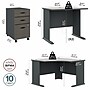 Bush Business Furniture Cubix 84"W Corner Desk with Mobile File Cabinet, Slate/White Spectrum (SRA041SLSU)~#|#~840E1FC7-5C2F-482F-9896EEE4B3AEB3FC_sc7