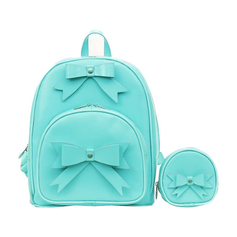 McKlein Arches 2-Piece Leather Backpack Set, Small, Aqua Blue (99728) image 1