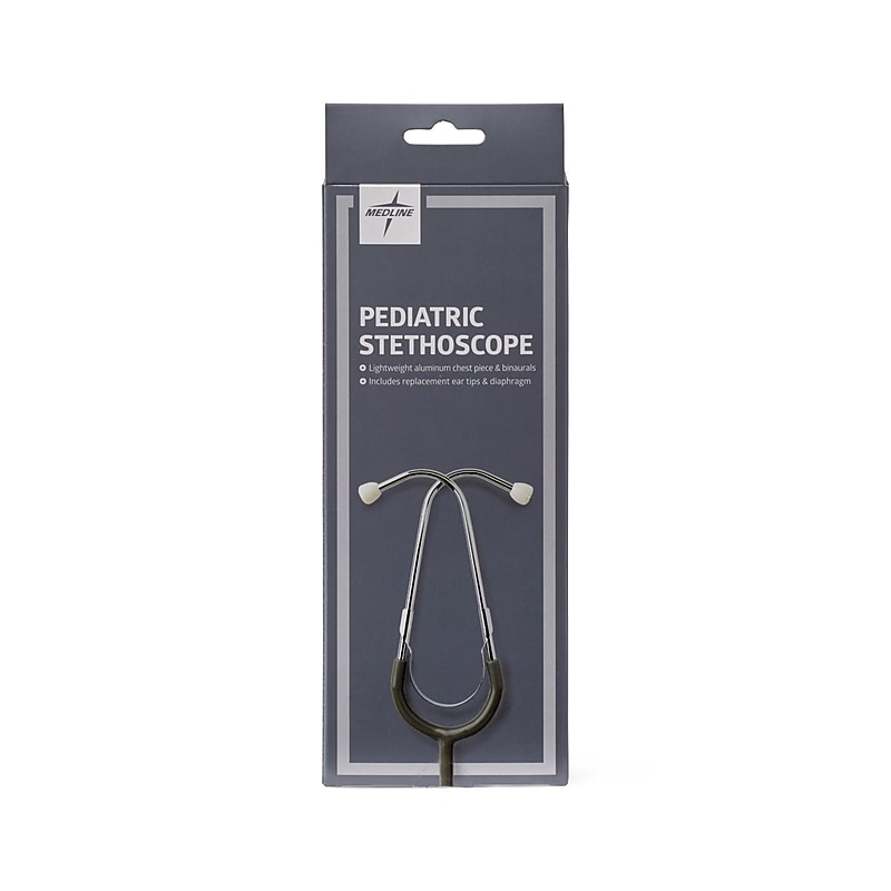 Medline Dual-Head Pediatric Stethoscope, 22", Gray (MDS9557) image 1
