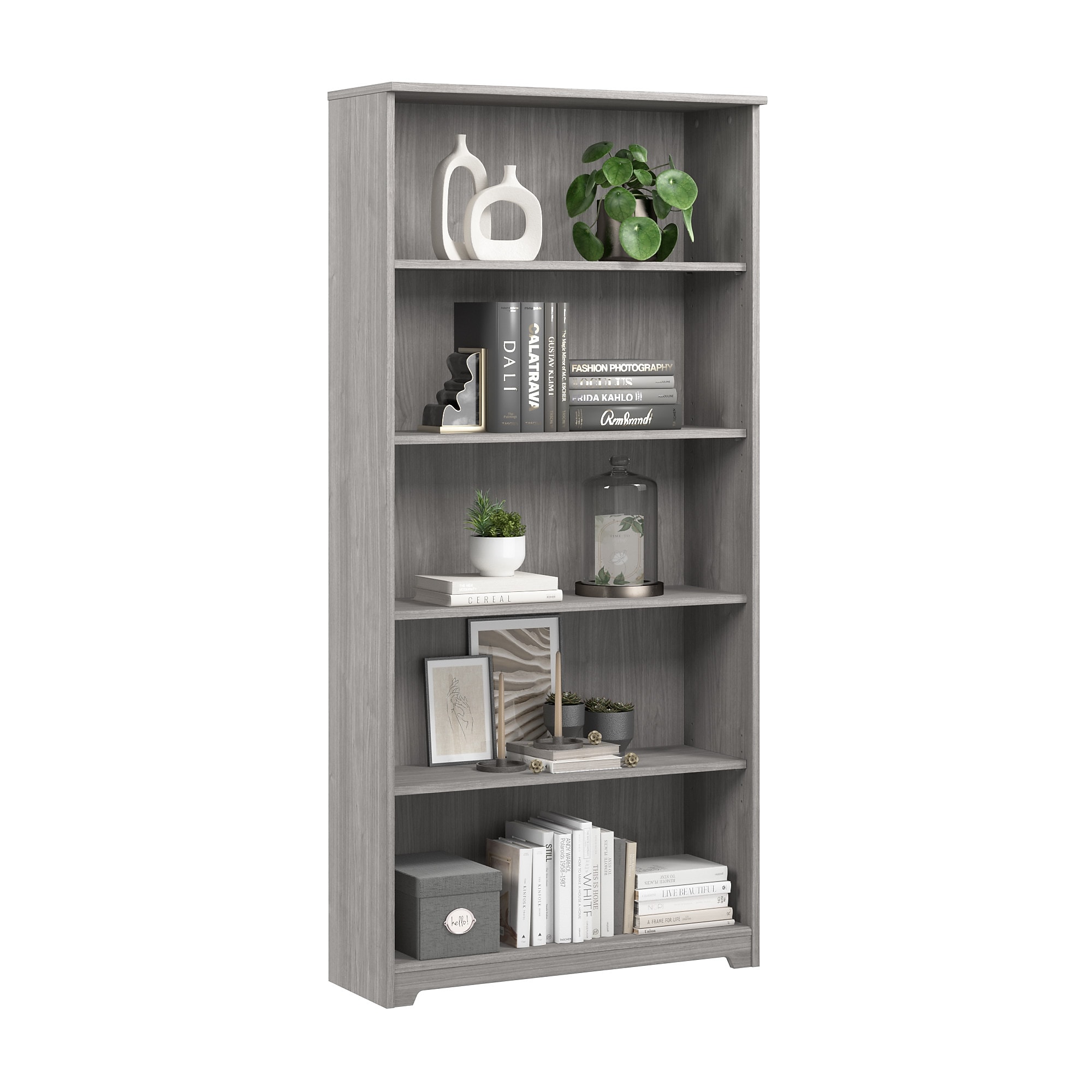 Bush Home Cabot Tall 5 Shelf Bookcase, Modern Gray (WC31366) Sansujyuku sansujyuku.com