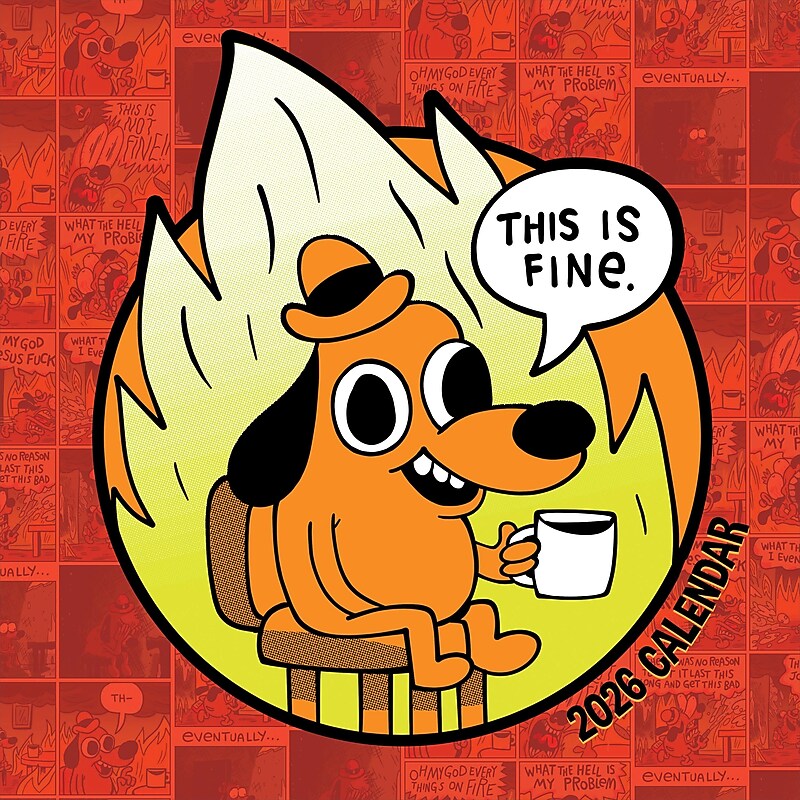 2026 TF Publishing 12" x 17" TF Publishing 12" x 12" THIS IS FINE Wall Calendar 26-1145 image 1