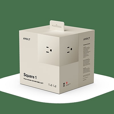 AVOLT Square 1 5.9′ 3-Outlet Power Extender with USB-C, Nomad Sand (SQ1-NABC30-18BE) Sansujyuku sansujyuku.com
